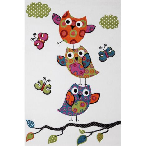UN AMOUR DE TAPIS KIDS CHOUETTE cm Tapis enfant Tapis Chambre Tapis Rectangulaire Tapis Beige