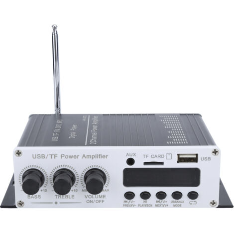 Un autoradio avec Bluetooth 4.2 et radio FM, doté d'un amplificateur HiFi intégré et d'une interface USB pour la connexion de cartes mémoire.