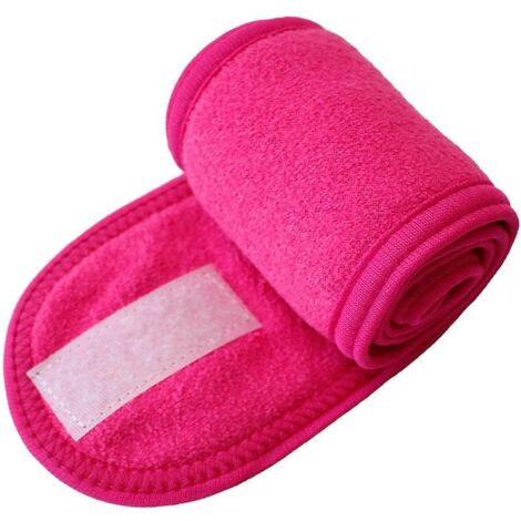 un Bandeau De Maquillage Rouge En Tissu Ponge Avec Bandeau Rglable Attach Par Velcro