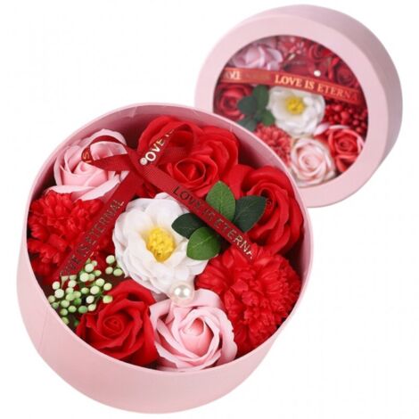 Un bouquet de fleurs de savon parfumées dans une boîte décorative, BUK25CZE