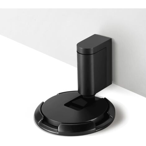 Un cale-porte coupe-vent, réglable en bas, sans perçage, cale-porte mécanique robuste sur pied, noir mat.