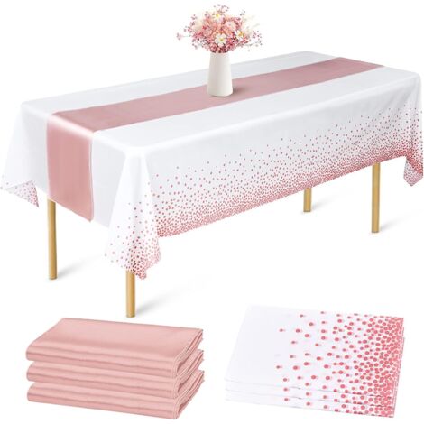 Un chemin de table jetable rose doré, nappe imperméable