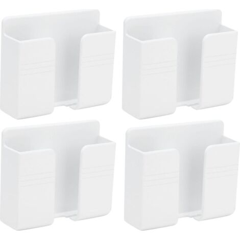 Un conjunto de 4 estantes de pared que no requieren taladrar para su instalación, incluye un mando a distancia que puede utilizarse como estación de carga para teléfonos móviles y presenta un diseño d