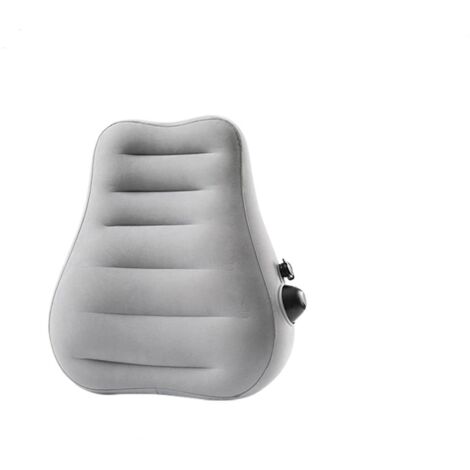 Un coussin gonflable portable gris, en PVC velours uni, gonflable, adapté à tous les types de véhicules et utilisable en toute saison