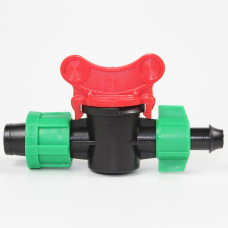 Un ensemble de 10 accessoires de vannes à double verrouillage vertes, 16 mm, adaptés à l'irrigation goutte à goutte.