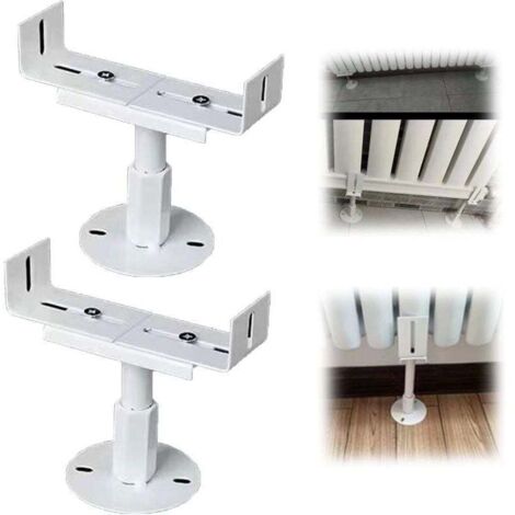 Un ensemble de 2 supports de radiateur en aluminium avec pieds de radiateur en fonte, résistants aux embruns salins, adaptés à un usage domestique, hauteur réglable (13-18 cm).
