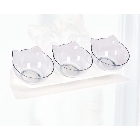 Un ensemble de 3 gamelles hautes pour chats, trois en un, avec un système d'alimentation lente, convenant aux chiens et chats de petite et moyenne taille