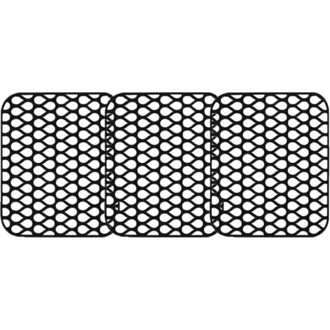 Un ensemble de 3 protège-éviers en silicone, 34,5 x 29 cm, antidérapants, adaptés aux éviers de style campagnard, en acier inoxydable et en céramique (noir).