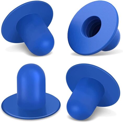 Un ensemble de 4 bouchons muraux de rechange, bouchons fiables pour trous de filtre de piscine au sol (bleus).