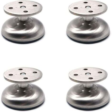 Un ensemble de 4 pieds de meubles réglables , de 3,5 cm de long, de conception épaissie, en acier inoxydable, adaptés au support de meubles tels que des canapés et des armoires de salle de bain.