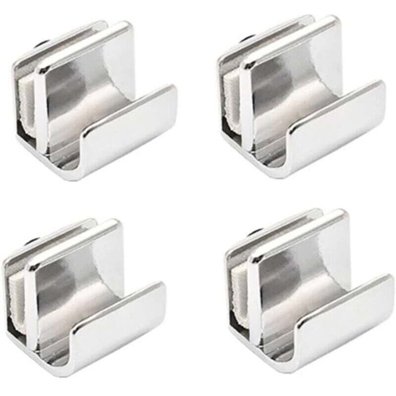 Un ensemble de 4 poignées de porte en verre en alliage de zinc, sans perçage, adaptées aux armoires, penderies et tiroirs, d'une épaisseur de 3 à 5