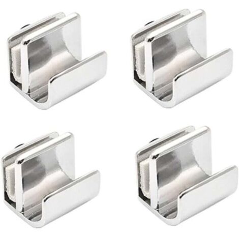 Un ensemble de 4 poignées de porte en verre en alliage de zinc, sans perçage, adaptées aux armoires, penderies et tiroirs, d'une épaisseur de 3 à 5 mm.