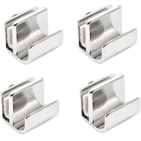 Un ensemble de 4 poignées de porte en verre en alliage de zinc, sans perçage, adaptées aux armoires, penderies et tiroirs, d'une épaisseur de 3 à 5 mm.