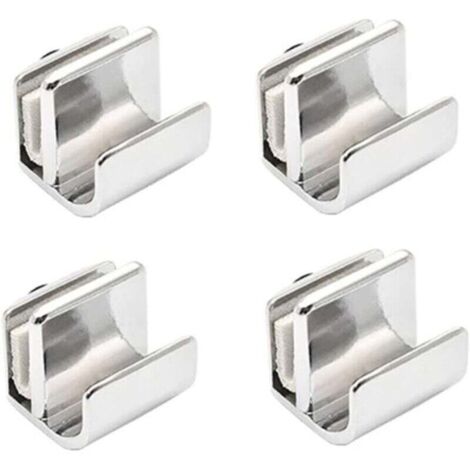 Un ensemble de 4 poignées de porte en verre en alliage de zinc, sans perçage, adaptées aux armoires, penderies et tiroirs, d'une épaisseur de 3 à 5 mm.