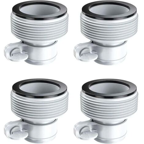 Un ensemble de 4 raccords pour tuyau de piscine, adaptateurs pour tuyau de piscine de 1,5/1,25 pouce, type B, adaptés aux piscines Intex.