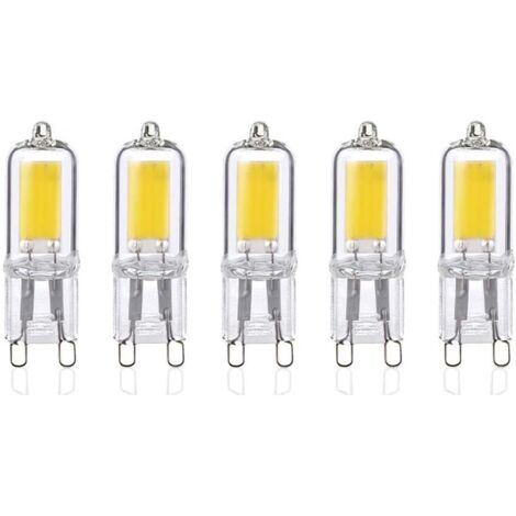 Un ensemble de 5 ampoules LED G9 2W, lumière blanche froide 6000K, 250 lumens, angle de faisceau de 360°, 80+ Ra, AC 220-240V, non dimmable.-AquaForge