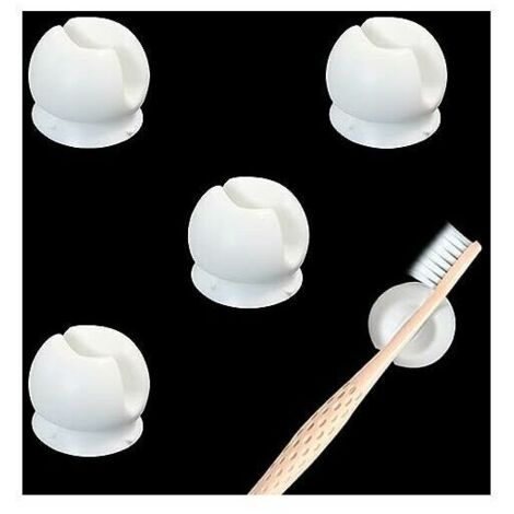 Un ensemble de 5 porte-brosses à dents à ventouse, des porte-brosses à dents muraux et des crochets de rangement muraux multifonctionnels.