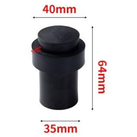 Un ensemble de deux butées de porte de 64 mm, butées de porte noires autoportantes, butées de porte robustes en acier inoxydable, avec protections murales pour la base.