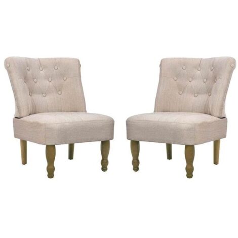Un ensemble de deux chaises de style français, revêtement beige