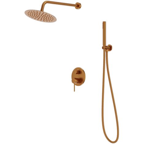 Un ensemble de douche dissimulé avec une douche de pluie (deux fonctions) Lavita ORION BRUSHED COPPER