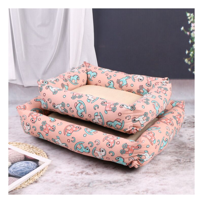 Un ensemble de matelas de refroidissement d'été pour animaux de compagnie de petite et moyenne taille - très doux, auto-chauffant et respirant (rose)