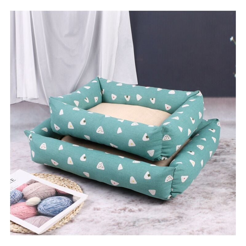 Un ensemble de matelas de refroidissement d'été pour animaux de compagnie de petite et moyenne taille - très doux, auto-chauffant et respirant (vert)