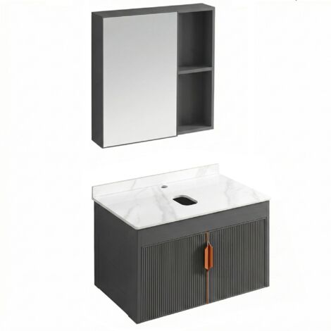 Un Ensemble De Meubles De Salle De Bain Avec Un Comptoir Rea Top Aa147 Modo 60Cm Grey
