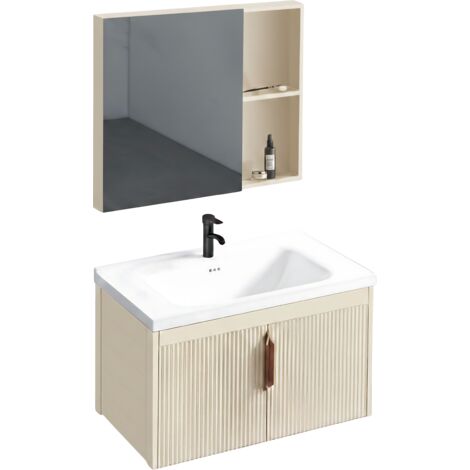 Un Ensemble De Meubles De Salle De Bains Avec Un Lavabo Rea Aa147 Astor 60Cm Beige