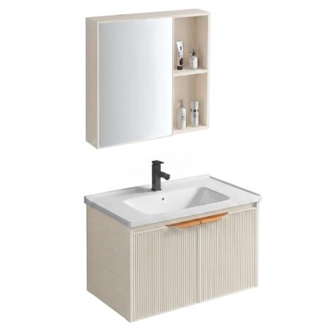 Un Ensemble De Meubles De Salle De Bains Avec Un Lavabo Rea Aa18 Mario 60Cm Beige