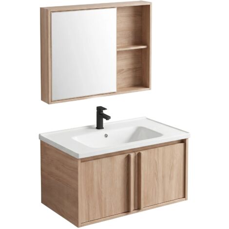 Un Ensemble De Meubles De Salle De Bains Avec Un Lavabo Rea Gama T25023 Bxm 80Cm Beige