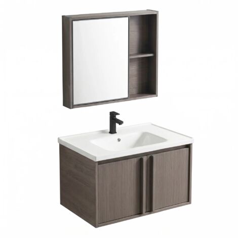 Un Ensemble De Meubles De Salle De Bains Avec Un Lavabo Rea Gama T25023 Kjm 60Cm Brown