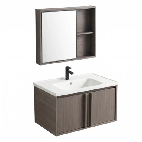 Un Ensemble De Meubles De Salle De Bains Avec Un Lavabo Rea Gama T25023 Kjm 70Cm Brown
