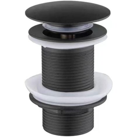 Un-Fendue Bassin évier Robinet Poussez Pop-Up Cliquez Clack Maker Bouchon Stopper sans débordement Fait (Noir)