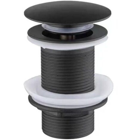 Un-Fendue Bassin évier Robinet Poussez Pop-Up Cliquez Clack Maker Bouchon Stopper sans débordement Fait (Noir)