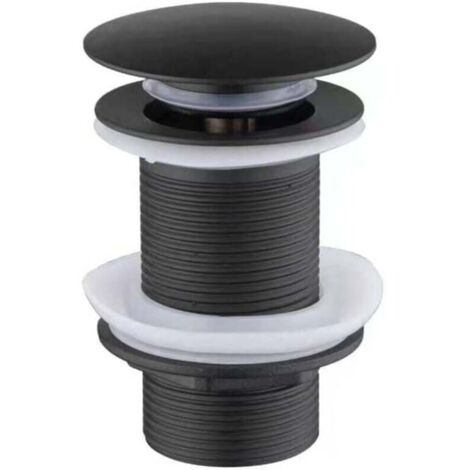 Un-Fendue Bassin évier Robinet Poussez Pop-Up Cliquez Clack Maker Bouchon Stopper sans débordement Fait (Noir)