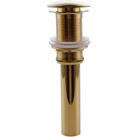 Un-Fendue Bassin évier Robinet Poussez Pop-Up Cliquez Clack Maker Bouchon Stopper sans débordement Fait (Or)