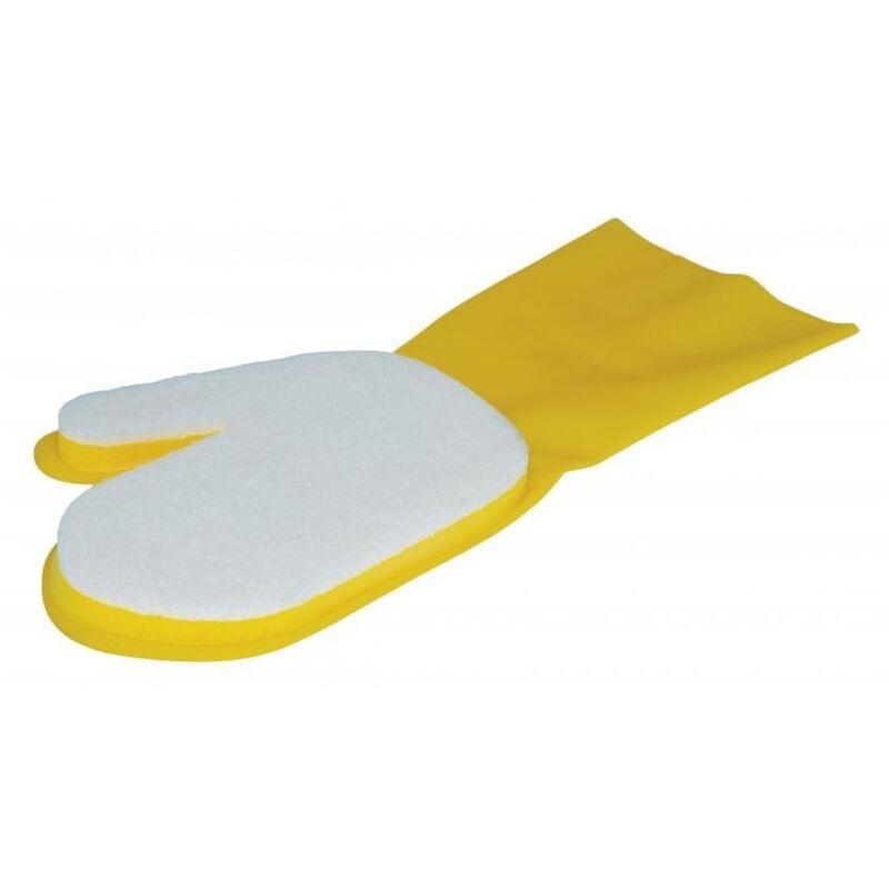 Jardiboutique - Un gant brosse de nettoyage piscine et spa Jaune