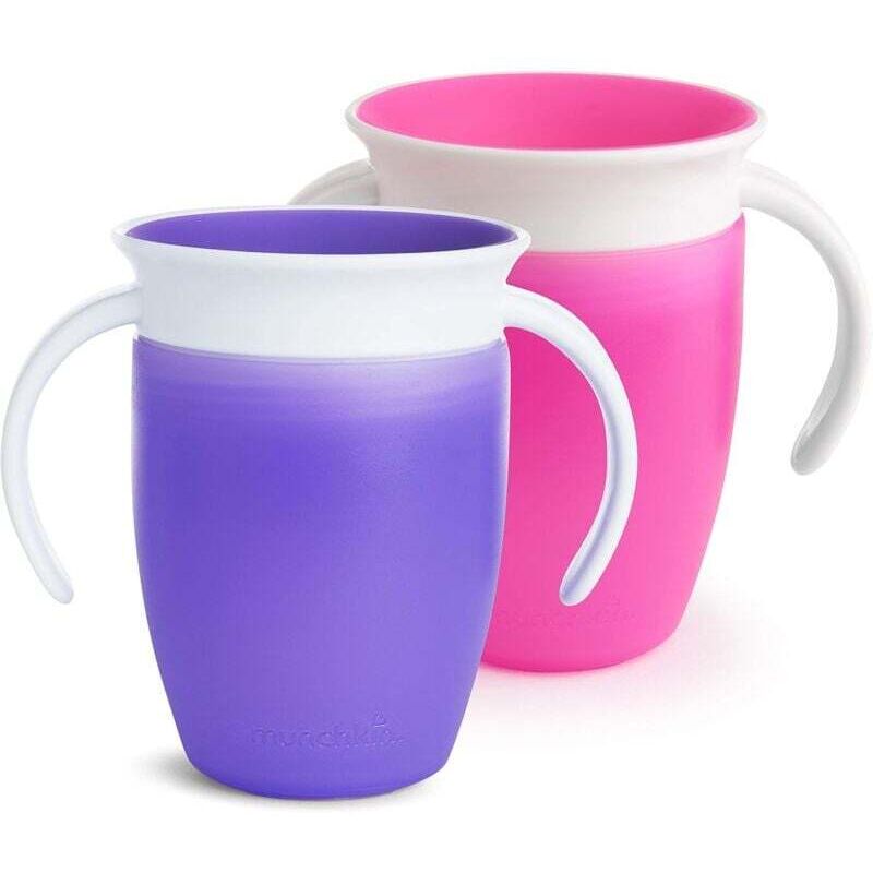 Rosemary - Un gobelet rose, un gobelet violet-Tasse d'Apprentissage Miracle 360, Rose/Violette, Lot de 2