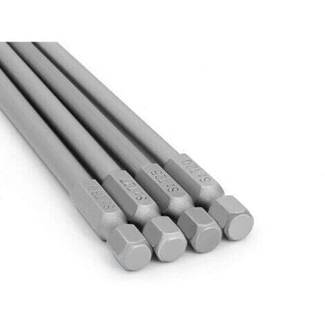 Un jeu de 8 embouts Torx pour outils électriques, chacun de 6,35 mm (1/4 pouce) de long, avec des extrémités magnétiques en forme d'étoile - 100 mm de long - 6 pans. (8 pièces, 100 mm)