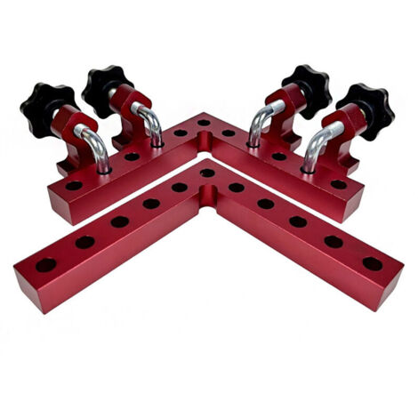 Un jeu de clips d'angle en aluminium à 90° – travail du bois (jeu de 6 pièces de 120 mm)