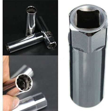 Un jeu de deux douilles à bougies d'allumage et un outil d'extraction de douilles à bougies d'allumage à paroi mince (14 mm + 16 mm).