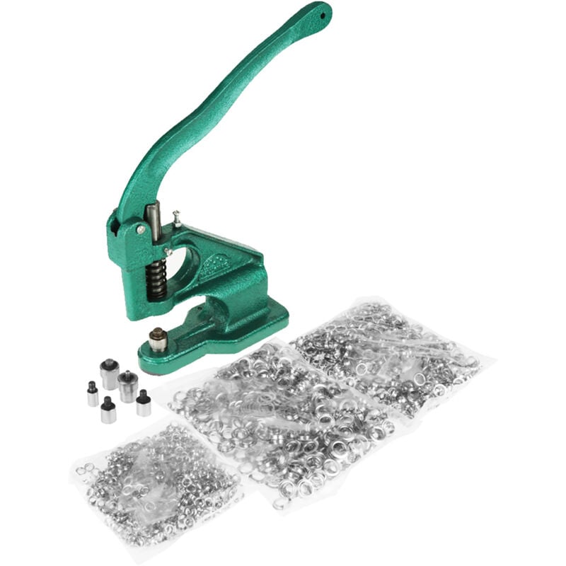 Zoternen - Un kit de presse à œillets manuelle avec 3 moules et 1500 œillets (6/10/12 mm)