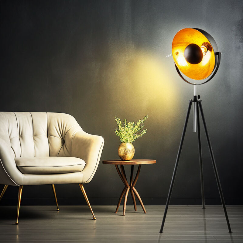 Lampe sur pied noir plafonniers projecteurs interrupteur lumière dans un ensemble comprenant des ampoules LED