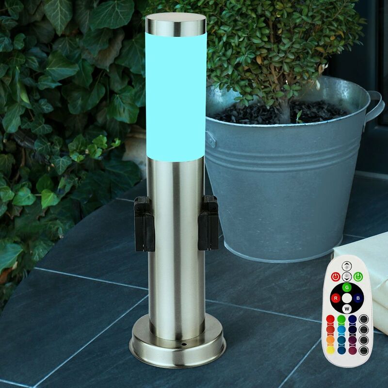 Lampe sur pied à changement de couleur rgb led allée de jardin éclairage extérieur variateur de 7 watts