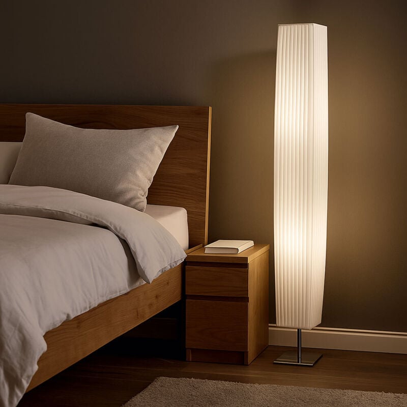 Lampe sur pied led 14 watts liseuse textile éclairage blanc