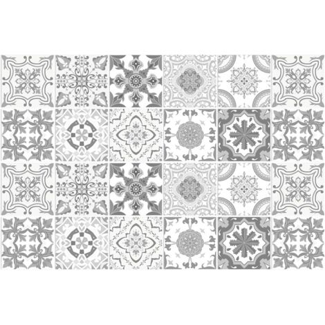 Un lot de 24 autocollants décoratifs carrés de 20x20cm, adaptés aux crédences de cuisine, cheminées, salles de bains, etc.
