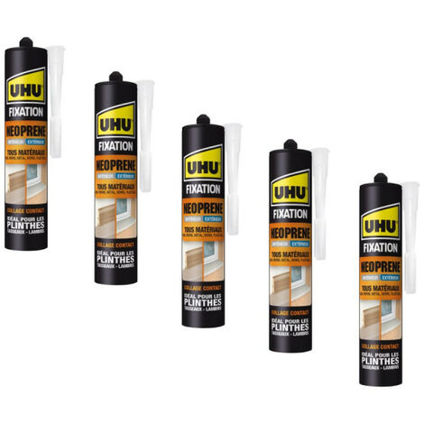 Un lot de 5 colles fixation Néoprène UHU cartouche - 5 x 350g