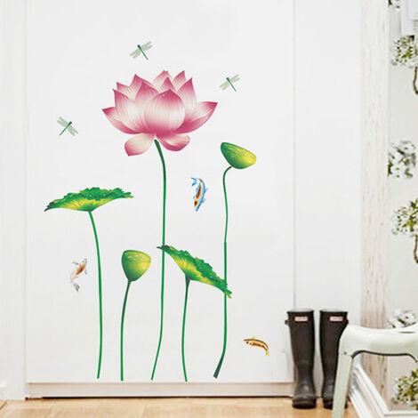 Sticker mural tatouage autocollant Fleur de lotus stickers floraux
