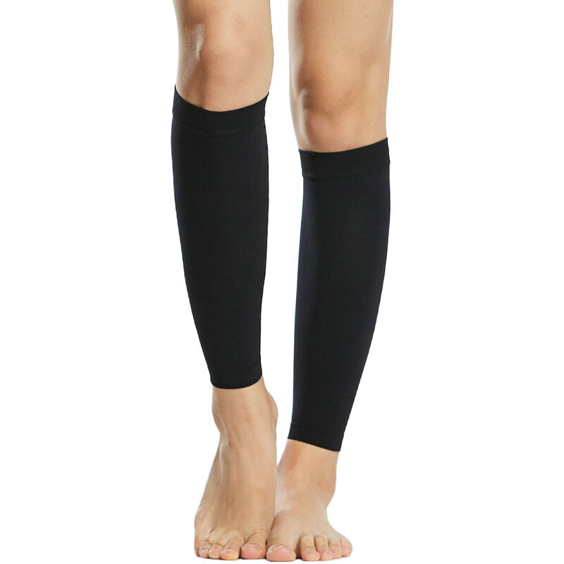 

1 par de calcetines, hombres, mujeres, 20-30 mmHg, medias, mangas para la inflamacion de las venas varicosas, Negro, L