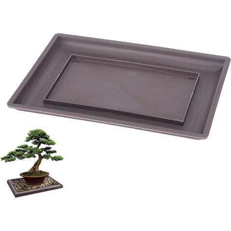 Un plateau rectangulaire marron de 20,5 x 14,6 cm pour pot de fleurs, simple, élégant et épais.